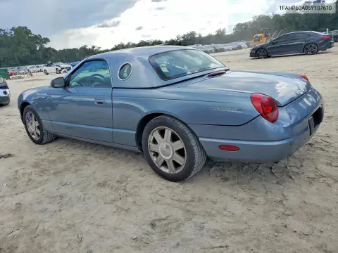 2005 Ford Thunderbird VIN 1FAHP60A05Y107610 фото 2