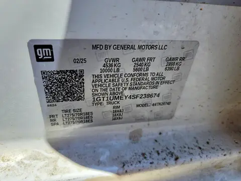 2025 GMC SIERRA VIN 1GT1UMEY4SF238674 фото 12
