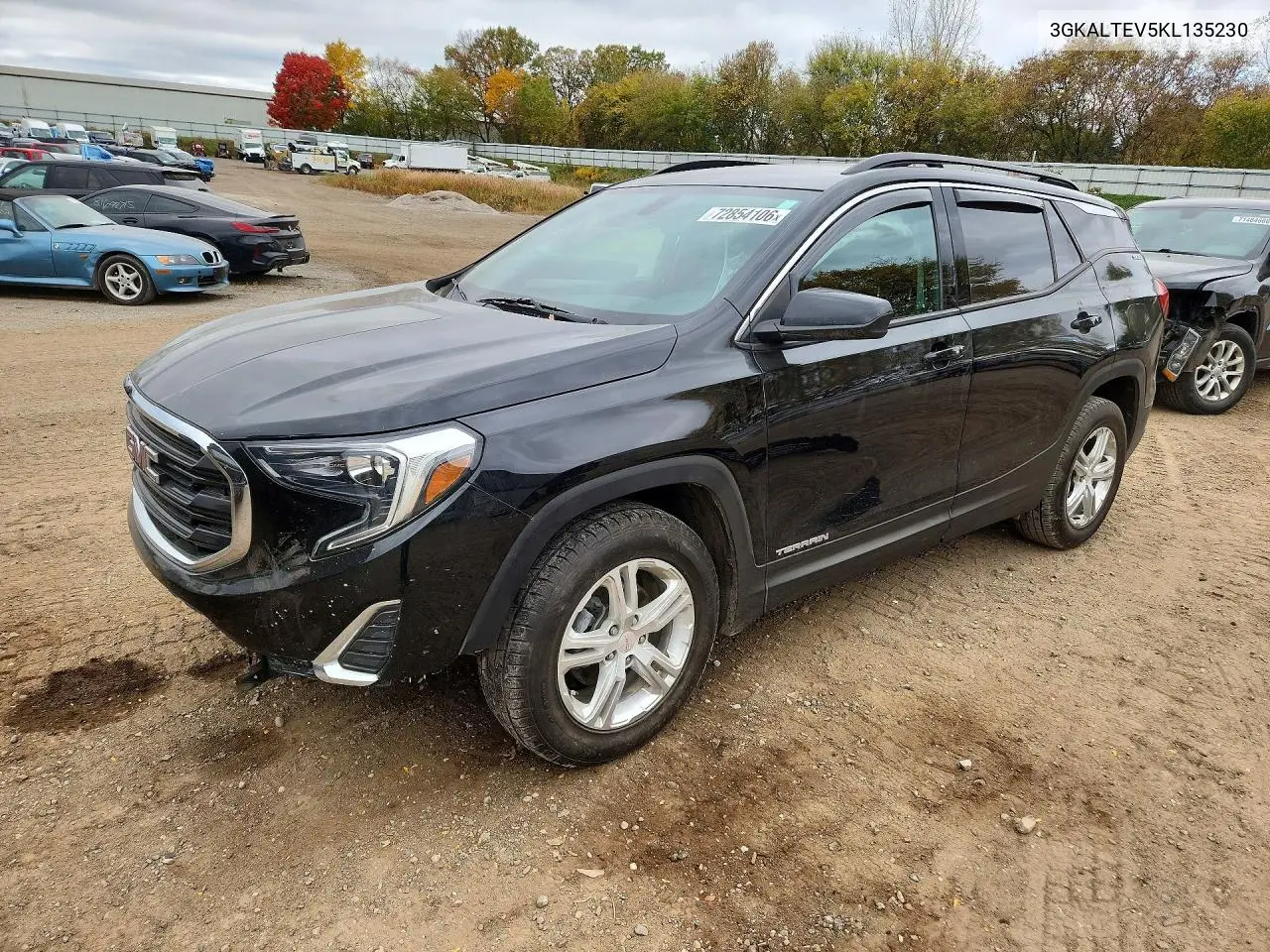 3GKALTEV5KL135230 GMC Terrain 2019 — повреждение Передняя часть, фото до ремонта