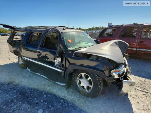 2004 GMC Yukon Xl K1500 VIN 1GKFK16Z74J202418 фото 4