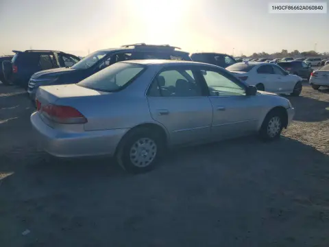 2002 Honda Accord Value VIN 1HGCF86662A060840 фото 3