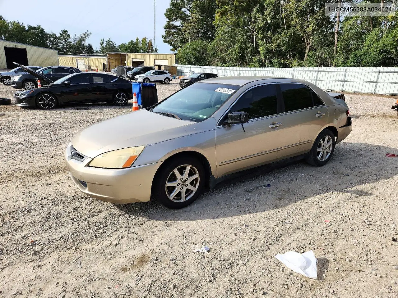 2003 Honda Accord Lx VIN 1HGCM56383A034624 фото 1