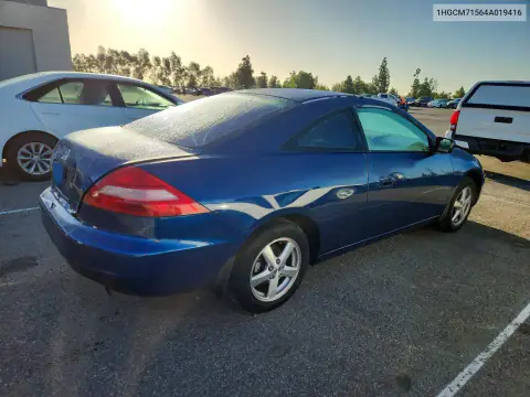 1HGCM71564A019416 — 2004 Honda Accord, фото 3 с аукциона Copart, Передняя часть