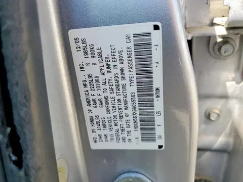 2006 HONDA ACCORD VIN 1HGCM567X6A055563 фото 12