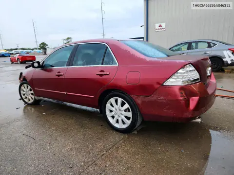 2006 Honda Accord Lx VIN 1HGCM66336A046352 фото 2
