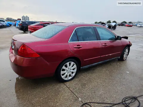 2006 Honda Accord Lx VIN 1HGCM66336A046352 фото 3