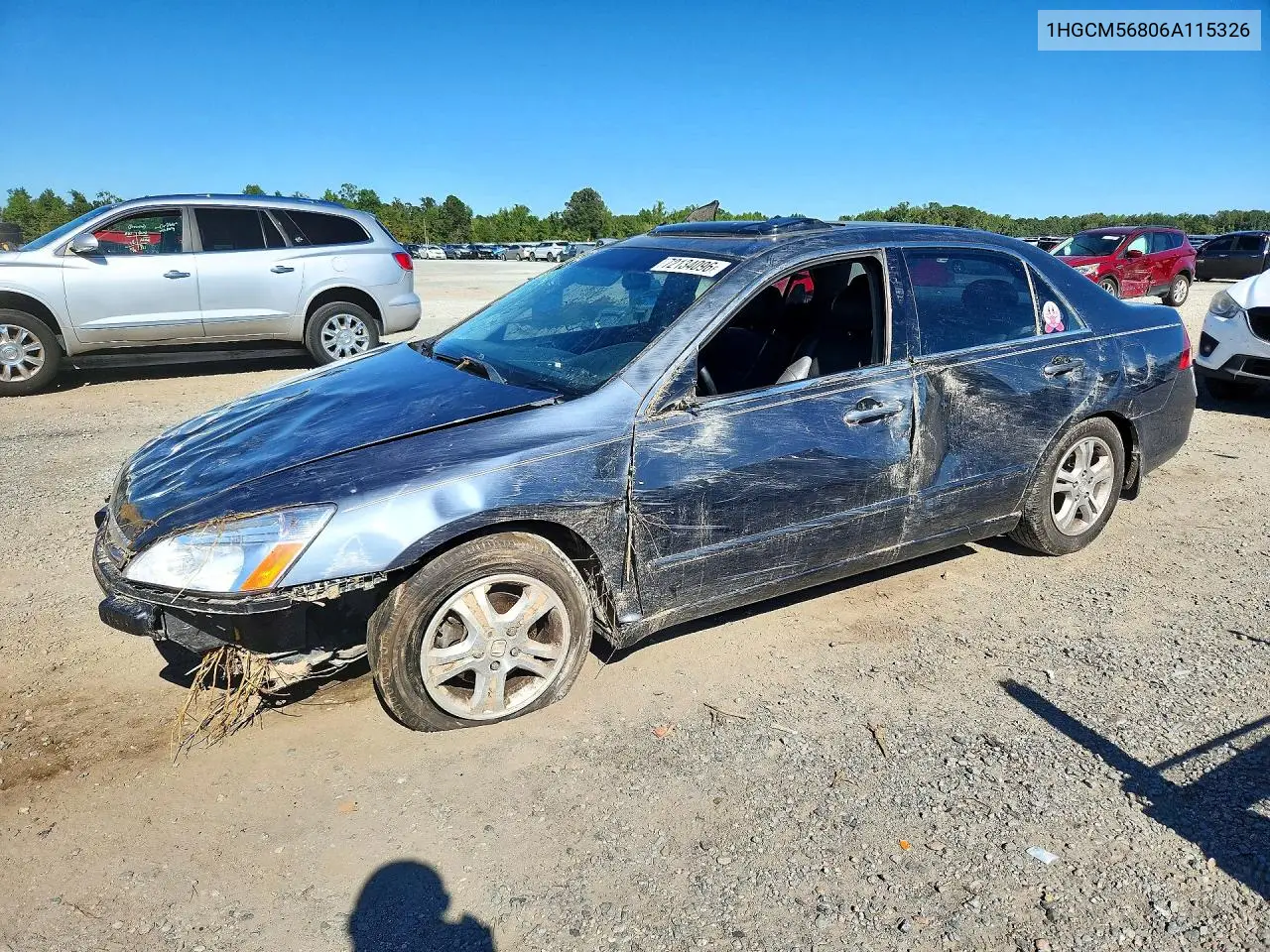 2006 Honda Accord Ex VIN 1HGCM56806A115326 фото 1