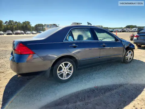 2006 Honda Accord Ex VIN 1HGCM56806A115326 фото 3