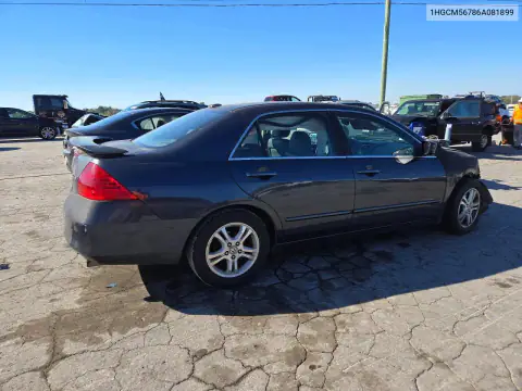 1HGCM56786A081899 — 2006 Honda Accord, фото 3 с аукциона Copart, Передняя часть