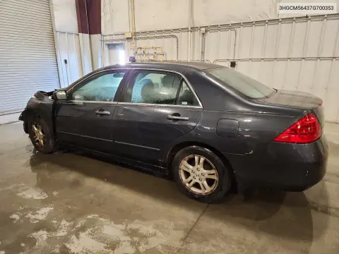 2007 Honda Accord Lx VIN 3HGCM56437G700353 фото 2