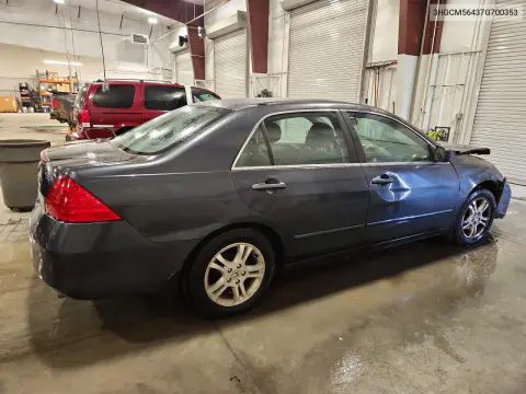 2007 Honda Accord Lx VIN 3HGCM56437G700353 фото 3