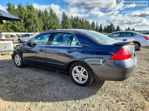 2007 Honda Accord Ex VIN 1HGCM56737A131190 фото 2
