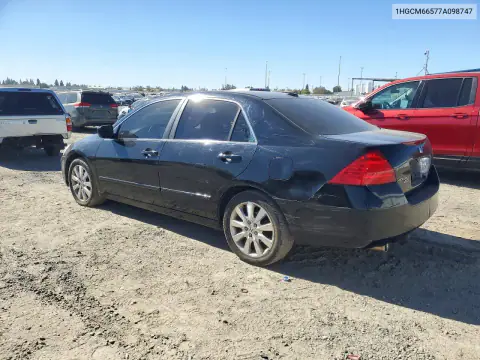 1HGCM66577A098747 — 2007 Honda Accord, фото 2 с аукциона Copart, Задняя часть
