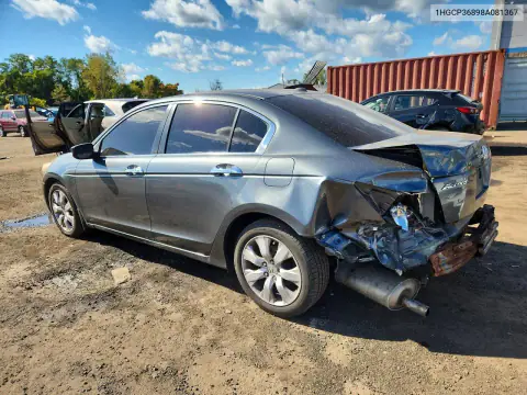 1HGCP36898A081367 — 2008 Honda Accord, фото 2 с аукциона Copart, Задняя часть