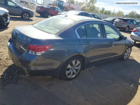 2008 Honda Accord Exl VIN 1HGCP26838A008036 фото 3