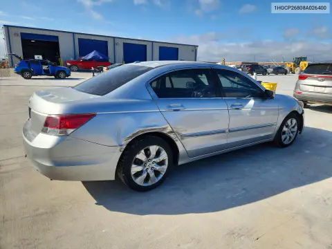 2008 Honda Accord Exl VIN 1HGCP26808A026400 фото 3