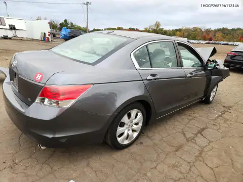 1HGCP26879A113146 — 2009 Honda Accord, фото 3 с аукциона Copart, Передняя часть