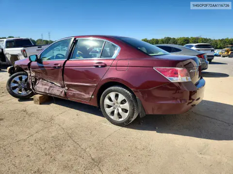 2010 Honda Accord Ex VIN 1HGCP2F72AA116726 фото 2