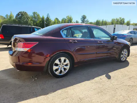 2010 Honda Accord Ex VIN 1HGCP2F72AA116726 фото 3