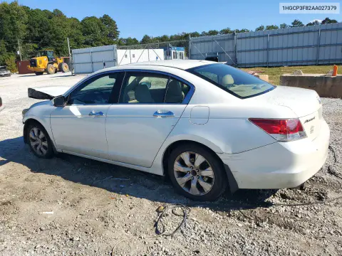 2010 Honda Accord Exl VIN 1HGCP3F82AA027379 фото 2