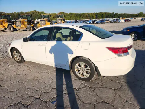 2011 Honda Accord Lx VIN 1HGCP2F30BA151456 фото 2