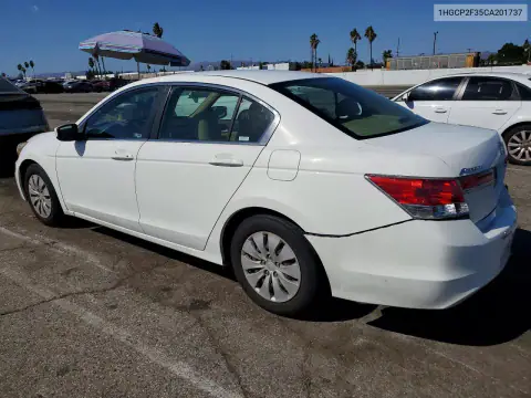 1HGCP2F35CA201737 — 2012 Honda Accord, фото 2 с аукциона Copart, Задняя часть