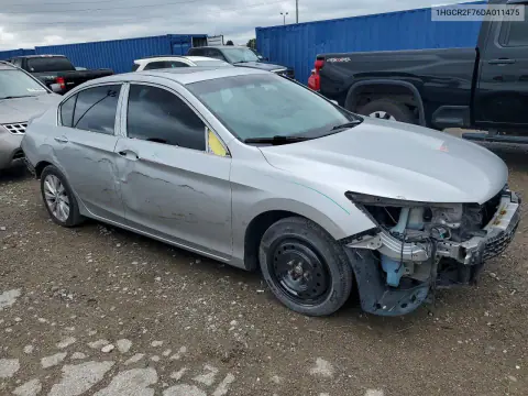 2013 Honda Accord Ex VIN 1HGCR2F76DA011475 фото 4