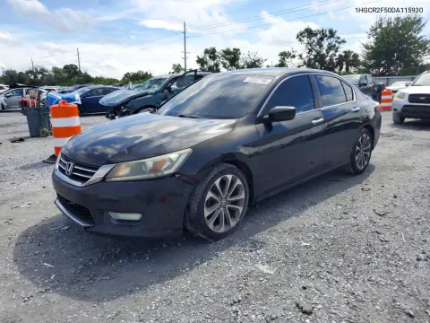 1HGCR2F50DA115930 — 2013 Honda Accord, Задняя часть, фото до ремонта