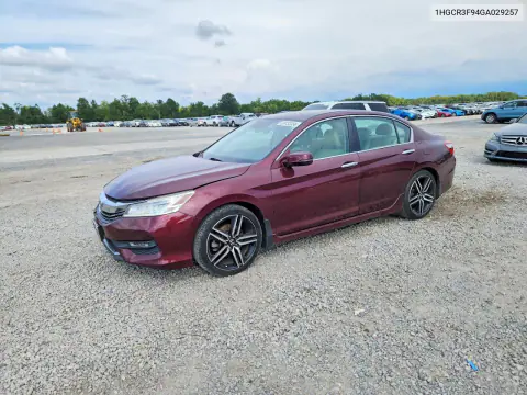 1HGCR3F94GA029257 — 2016 Honda Accord, Передняя часть, фото до ремонта