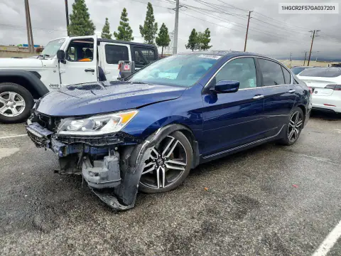 1HGCR2F57GA037201 Honda Accord 2016 — повреждение Передняя часть, фото до ремонта