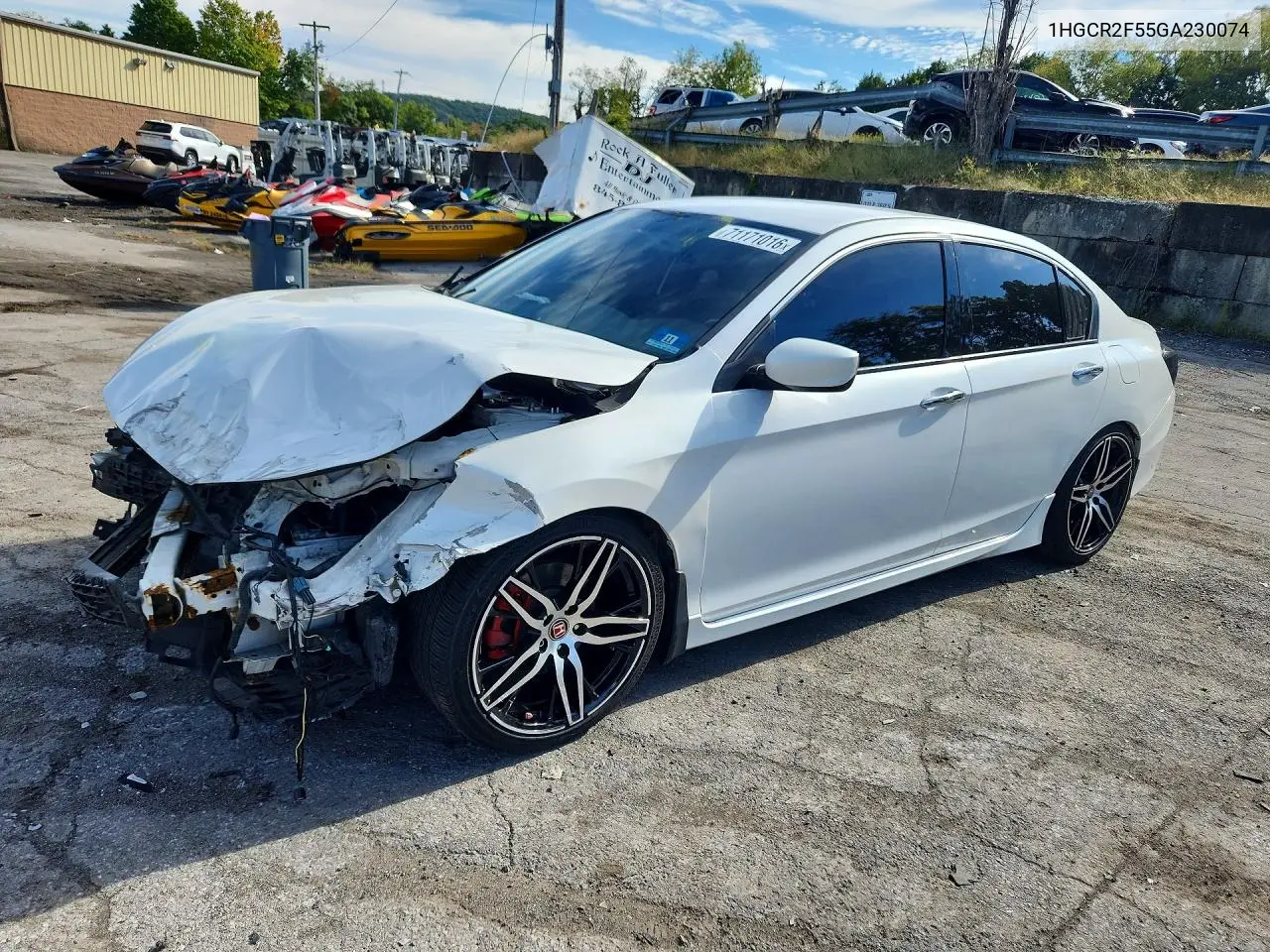 2016 Honda Accord Sport VIN 1HGCR2F55GA230074 фото 1