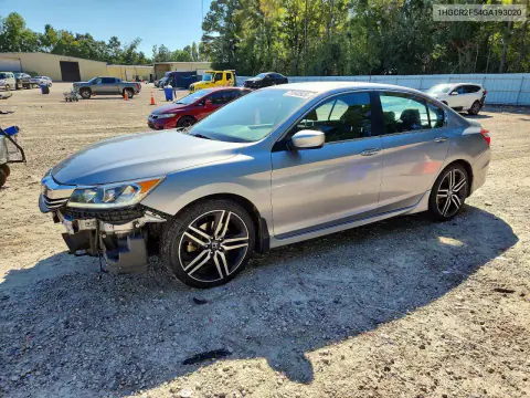 1HGCR2F54GA193020 — 2016 Honda Accord, Передняя часть, фото до ремонта