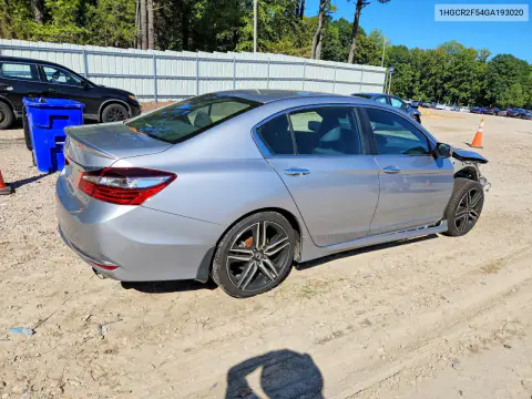 2016 Honda Accord Sport VIN 1HGCR2F54GA193020 фото 3