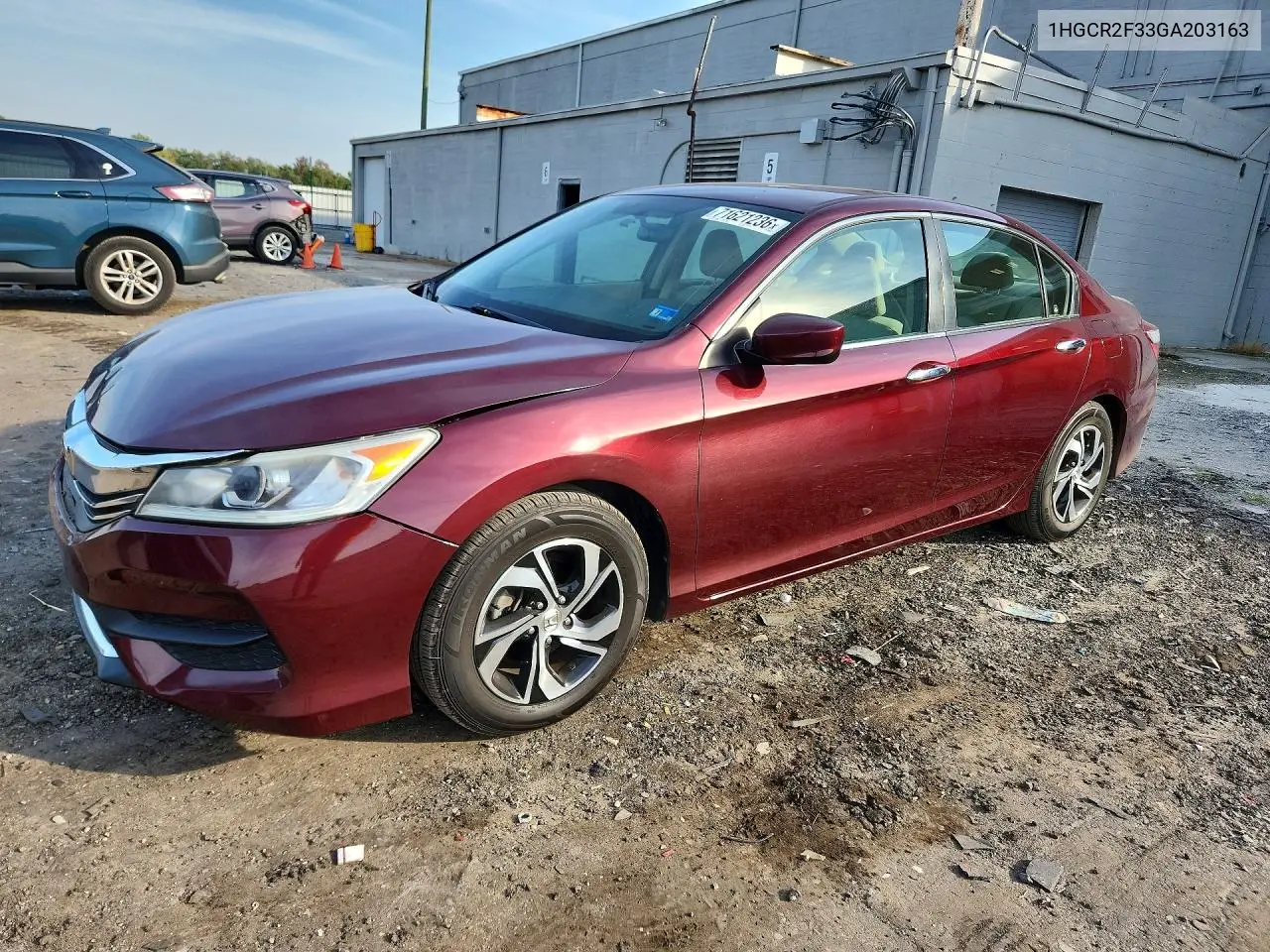 1HGCR2F33GA203163 Honda Accord 2016 — повреждение Передняя часть, фото до ремонта
