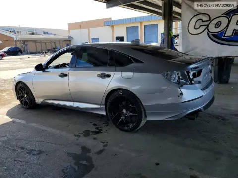 2019 Honda Accord Sport VIN 1HGCV2F39KA029359 фото 2