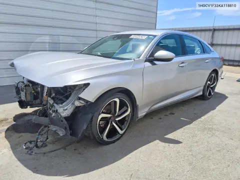 1HGCV1F33KA118810 — 2019 Honda Accord, Механические повреждения, фото до ремонта