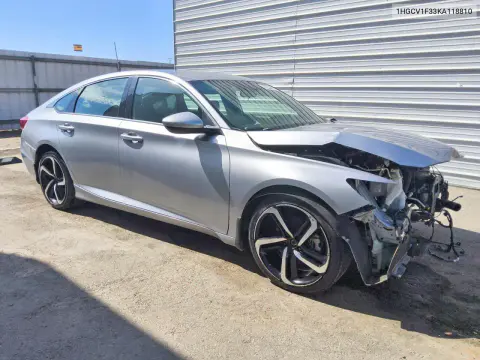 2019 Honda Accord Sport VIN 1HGCV1F33KA118810 фото 4