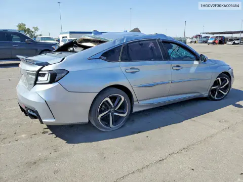 2019 Honda Accord Sport VIN 1HGCV2F30KA009484 фото 3