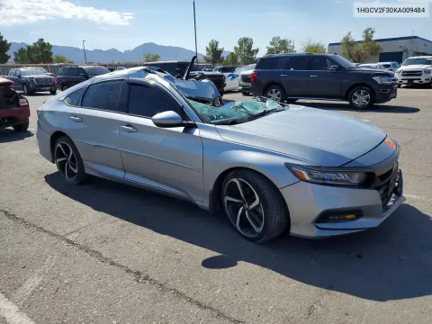 2019 Honda Accord Sport VIN 1HGCV2F30KA009484 фото 4