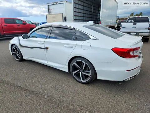 2019 Honda Accord Sport VIN 1HGCV1F38KA002079 фото 2
