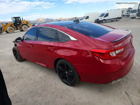 2020 Honda Accord Sport VIN 1HGCV1F31LA022322 фото 2