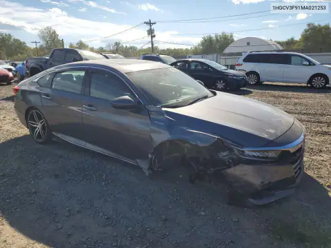 1HGCV3F91MA021253 — 2021 Honda Accord, фото 4 с аукциона Copart, Передняя часть