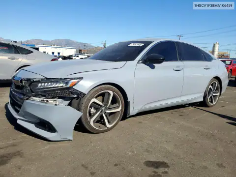 1HGCV1F38MA106459 — 2021 Honda Accord, Передняя часть, фото до ремонта