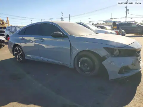 1HGCV1F38MA106459 — 2021 Honda Accord, фото 4 с аукциона Copart, Передняя часть