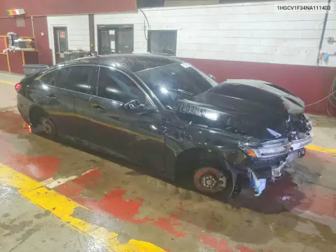 1HGCV1F34NA111403 — 2022 Honda Accord, фото 4 с аукциона Copart 15.10.2026, Передняя часть
