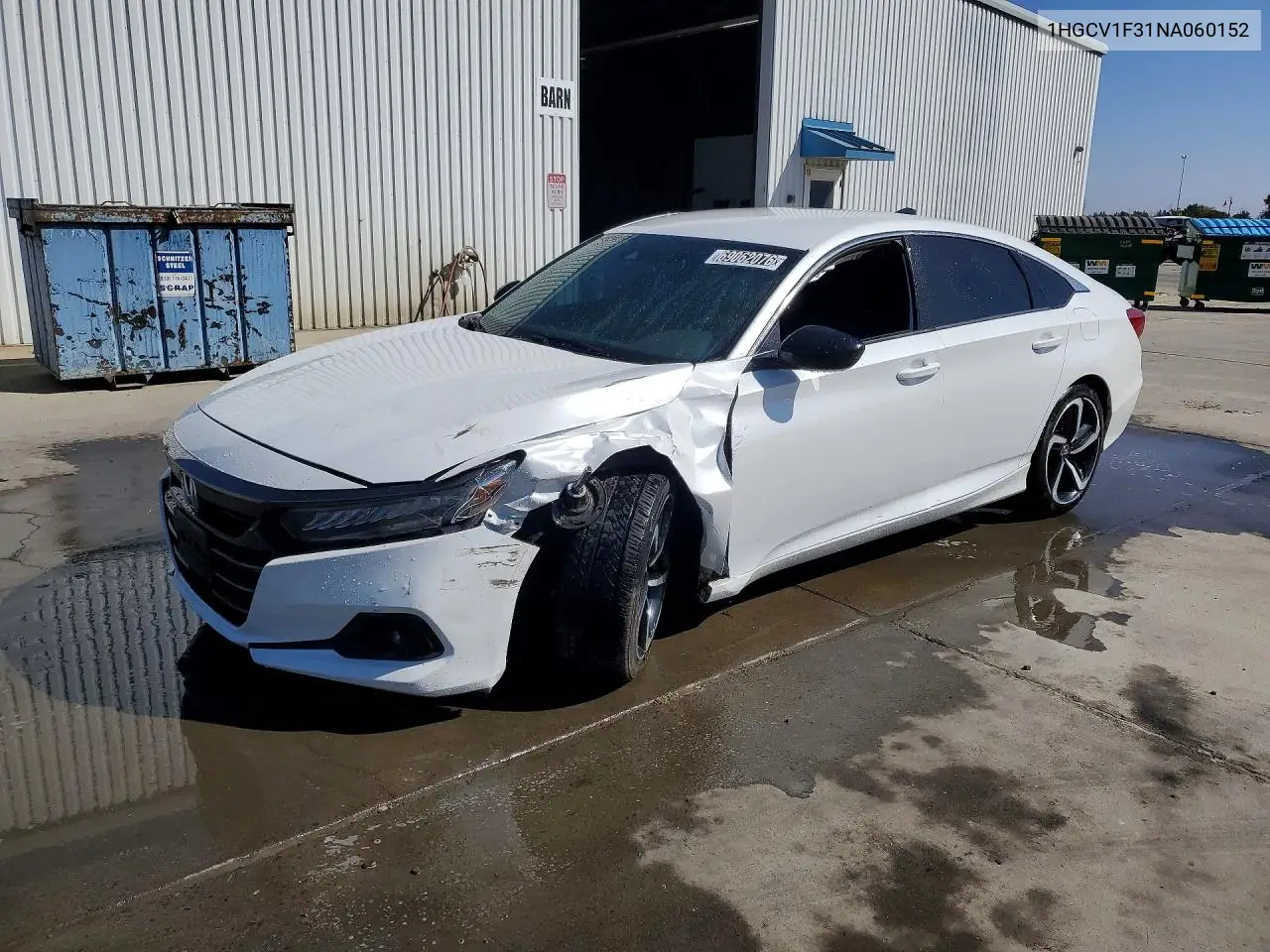 1HGCV1F31NA060152 Honda Accord 2022 — повреждение Передняя часть, фото до ремонта