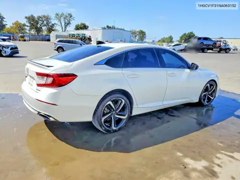 1HGCV1F31NA060152 — 2022 Honda Accord, фото 3 с аукциона Copart 26.10.2026, Передняя часть