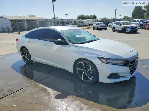 1HGCV1F31NA060152 — 2022 Honda Accord, фото 4 с аукциона Copart 26.10.2026, Передняя часть