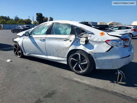 1HGCV1F35NA113497 — 2022 Honda Accord, фото 2 с аукциона Copart, Опрокидывание
