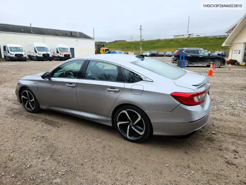 1HGCV3F26NA022810 — 2022 Honda Accord, фото 2 с аукциона Copart, Передняя часть